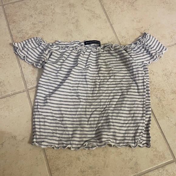 Brandy Melville Tops - Brandy Melville off the shoulder striped t shirt